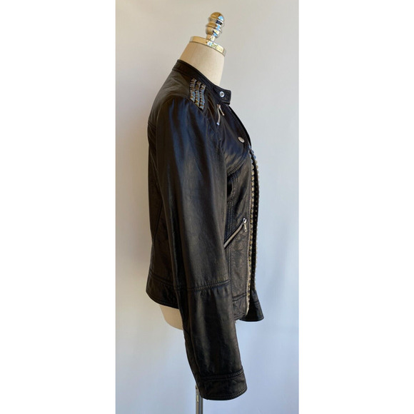 Dolce & Gabbana Studded Lamb Leather Biker Jacket Vintage Size 46, US 10 - Picture 7 of 11